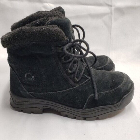 Sorel Waterfall Low Waterproof Laced Ankle Boot Black Size 7 Women's - Picture 6 of 15